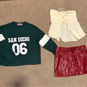 Edikted 3 piece lot , short, top and skirt